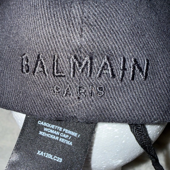 Balmain Black Animal Print Embroidered Cap - Picture 3 of 10